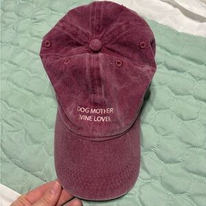 Burgundy Cap with Embroidered Text